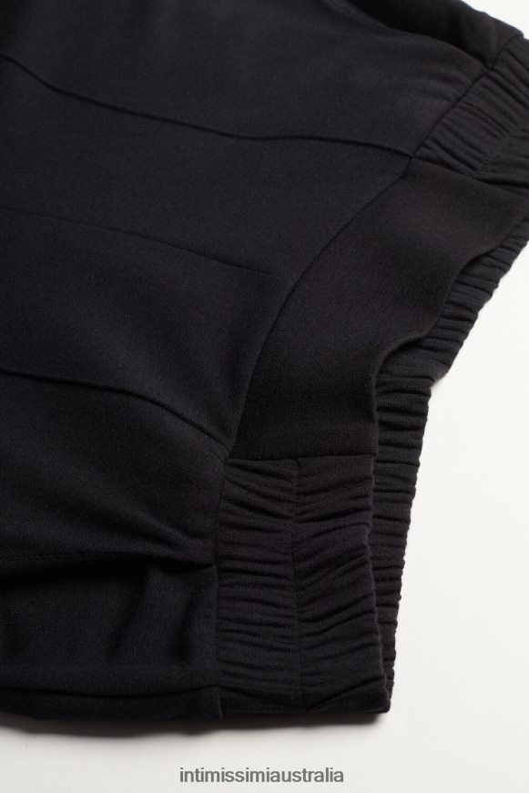 Intimissimi Women 019-Black Apparel 0RJT481380 Modal Fleece with Cashmere Palazzo Trousers