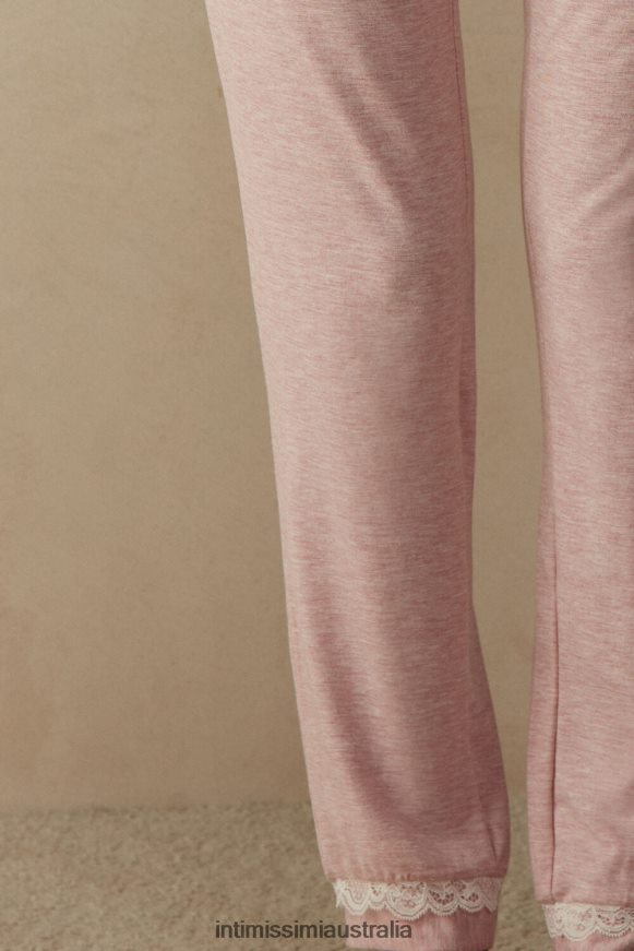 Intimissimi Women 008J-Light Pink Melange Apparel 0RJT481622 Long Modal Trousers with Lace Details