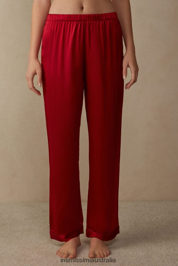 Intimissimi Women 1473-Red Apparel 0RJT481652 Silk Satin Trousers
