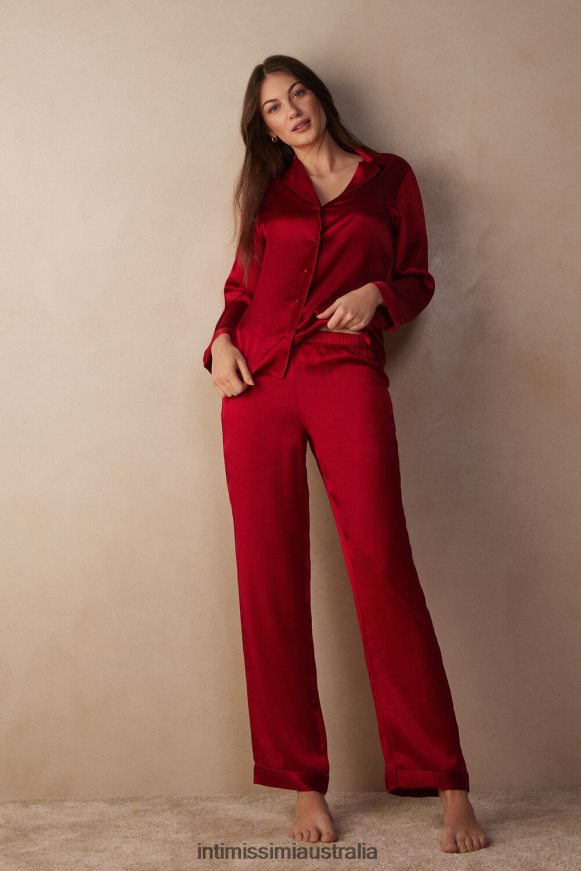 Intimissimi Women 1473-Red Apparel 0RJT481652 Silk Satin Trousers