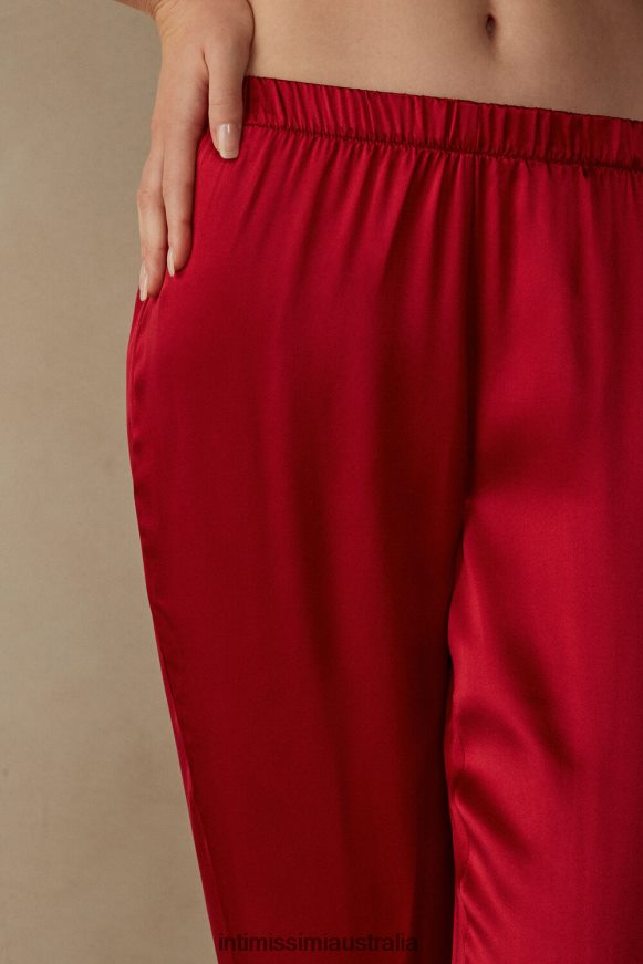 Intimissimi Women 1473-Red Apparel 0RJT481652 Silk Satin Trousers