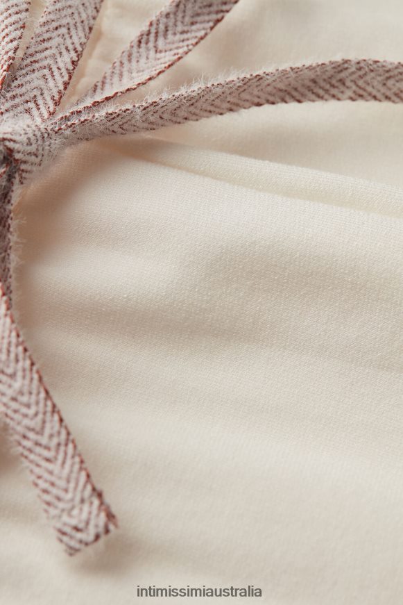 Intimissimi Women 157J-Powder White/Antique Pink Apparel 0RJT481592 Romantic Bedroom Modal with Wool Full-Length Trousers