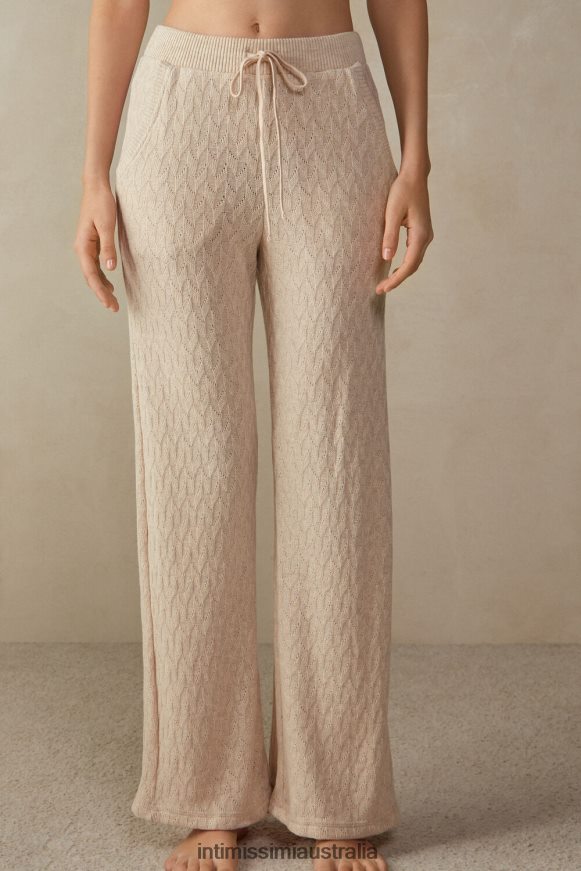 Intimissimi Women 2106-Beige Blend Apparel 0RJT481611 Winter Braid Full-Length Jacquard Trousers