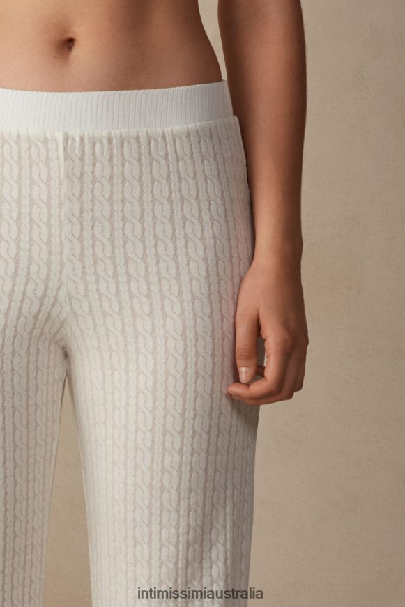Intimissimi Women 2127-Powder White Apparel 0RJT481601 Timeless Heritage Full-Length Trousers