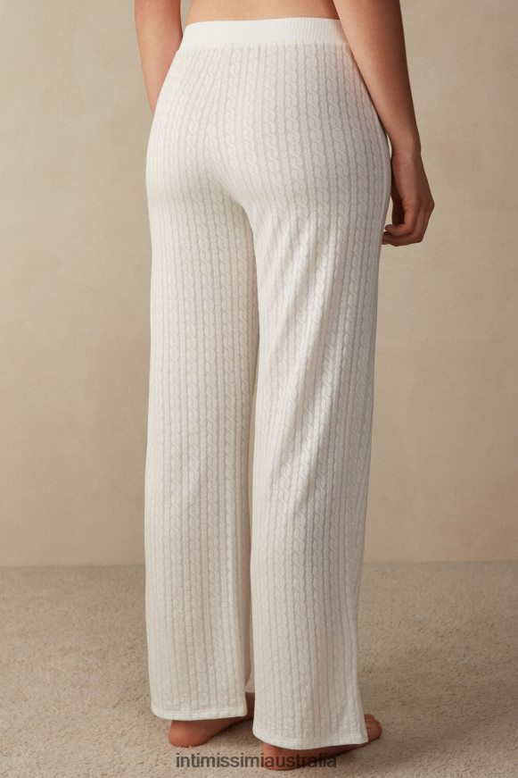 Intimissimi Women 2127-Powder White Apparel 0RJT481601 Timeless Heritage Full-Length Trousers