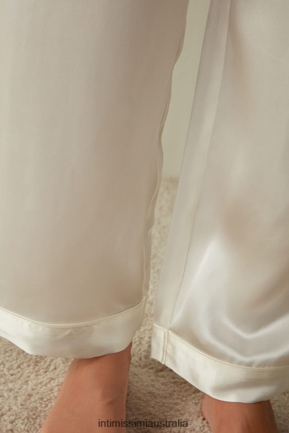 Intimissimi Women 2127-Powder White Apparel 0RJT481669 Silk Satin Trousers