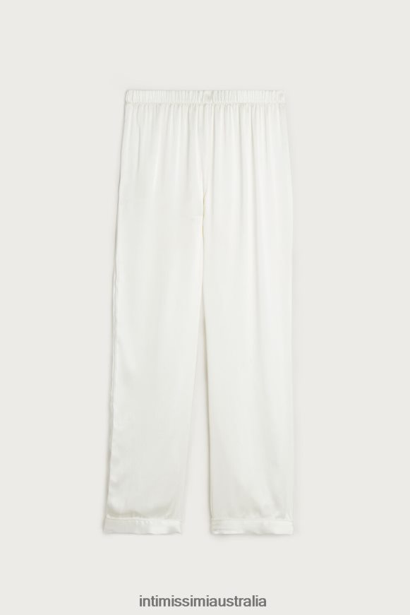 Intimissimi Women 2127-Powder White Apparel 0RJT481669 Silk Satin Trousers