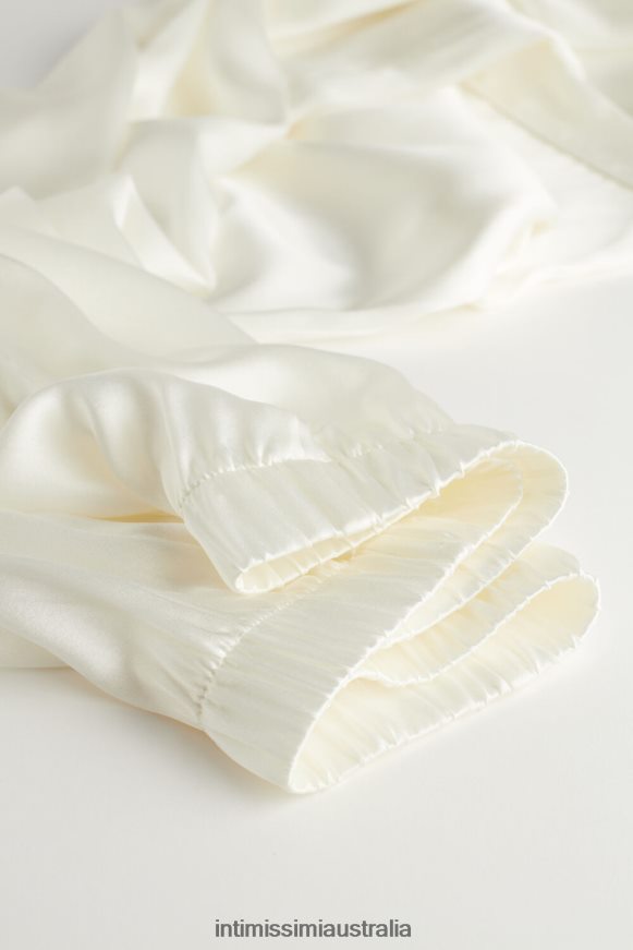 Intimissimi Women 2127-Powder White Apparel 0RJT481669 Silk Satin Trousers