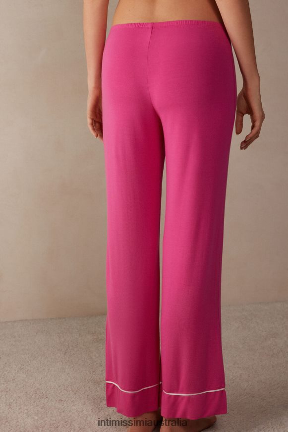 Intimissimi Women 213J-Valentine Pink/Ivory Apparel 0RJT481570 Pretty Flowers Full-Length Modal Trousers