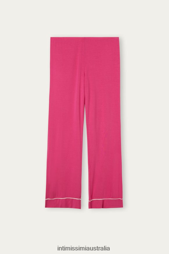 Intimissimi Women 213J-Valentine Pink/Ivory Apparel 0RJT481570 Pretty Flowers Full-Length Modal Trousers