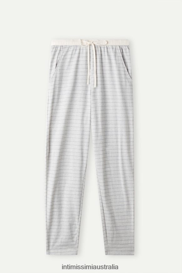 Intimissimi Women 224J-Grey Melange/Vanilla Beige Stripe Apparel 0RJT481563 Casual Sunday Trousers