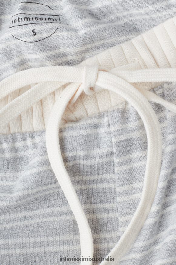 Intimissimi Women 224J-Grey Melange/Vanilla Beige Stripe Apparel 0RJT481563 Casual Sunday Trousers