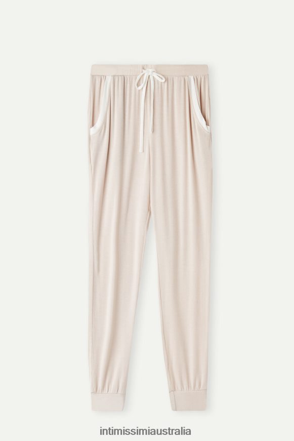 Intimissimi Women 227J-Silk Pink/Powder White Apparel 0RJT481575 Simple Elegance Long Modal Joggers