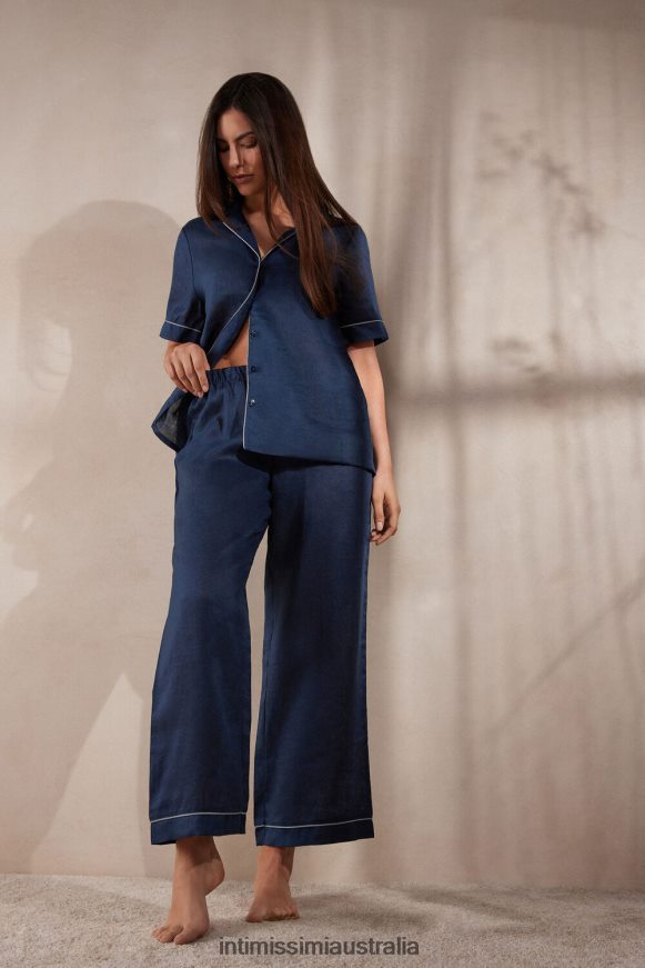 Intimissimi Women 243J-Sailor Blue Apparel 0RJT481532 Yacht Night Linen Pyjama Bottoms