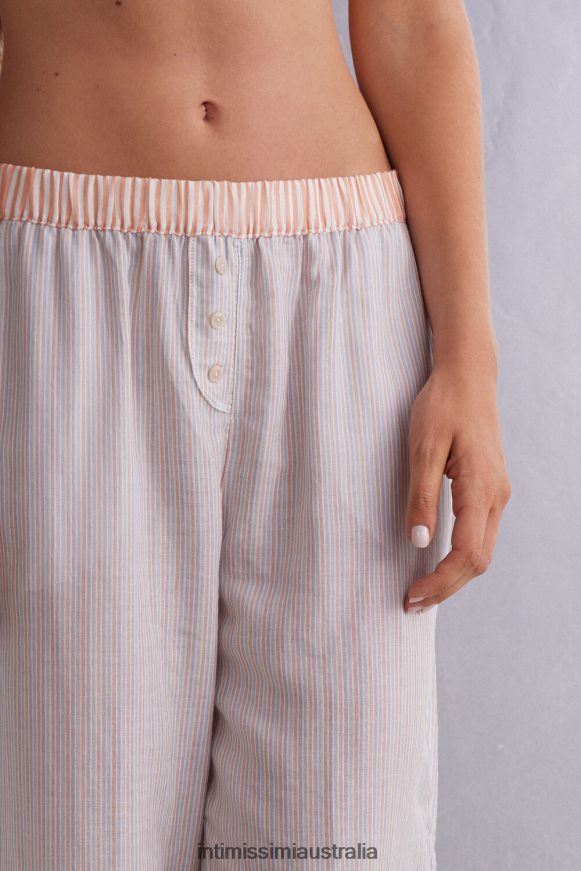 Intimissimi Women 349J-Multicoloured Stripe Apparel 0RJT481499 Neverending Summer Cotton Canvas Trousers