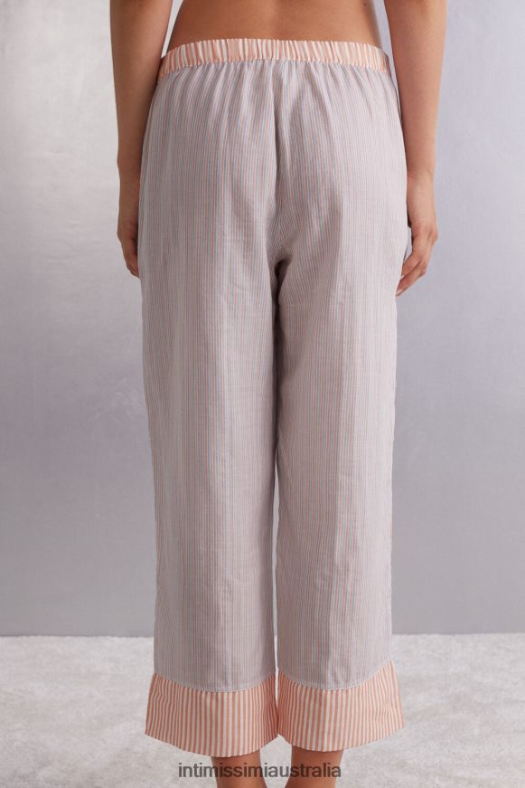 Intimissimi Women 349J-Multicoloured Stripe Apparel 0RJT481499 Neverending Summer Cotton Canvas Trousers