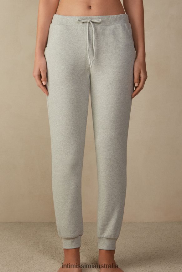 Intimissimi Women 5349-Grey Melange Apparel 0RJT481599 Warm Cuddles Full-Length Trousers with Cuffed Ankles
