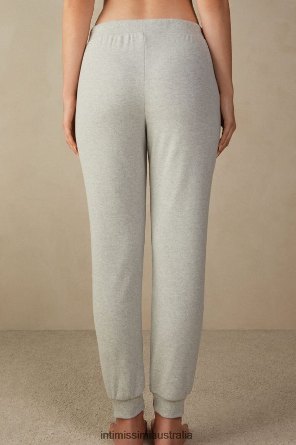 Intimissimi Women 5349-Grey Melange Apparel 0RJT481599 Warm Cuddles Full-Length Trousers with Cuffed Ankles