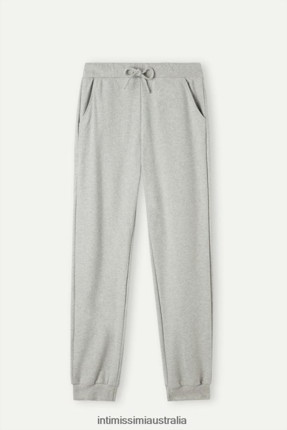 Intimissimi Women 5349-Grey Melange Apparel 0RJT481599 Warm Cuddles Full-Length Trousers with Cuffed Ankles