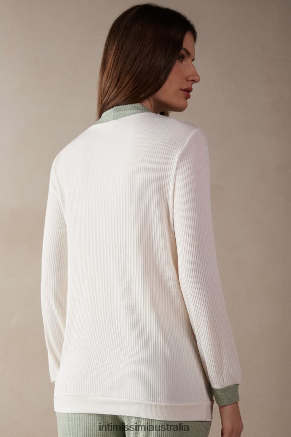 Intimissimi Women 612I-Vanilla Ivory Apparel 0RJT481565 Lost in Fields V-neck Modal Top