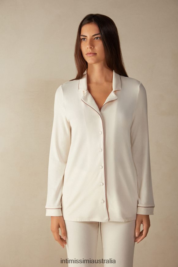 Intimissimi Women 612I-Vanilla Ivory Apparel 0RJT481615 Long-Sleeve Micromodal Jacket