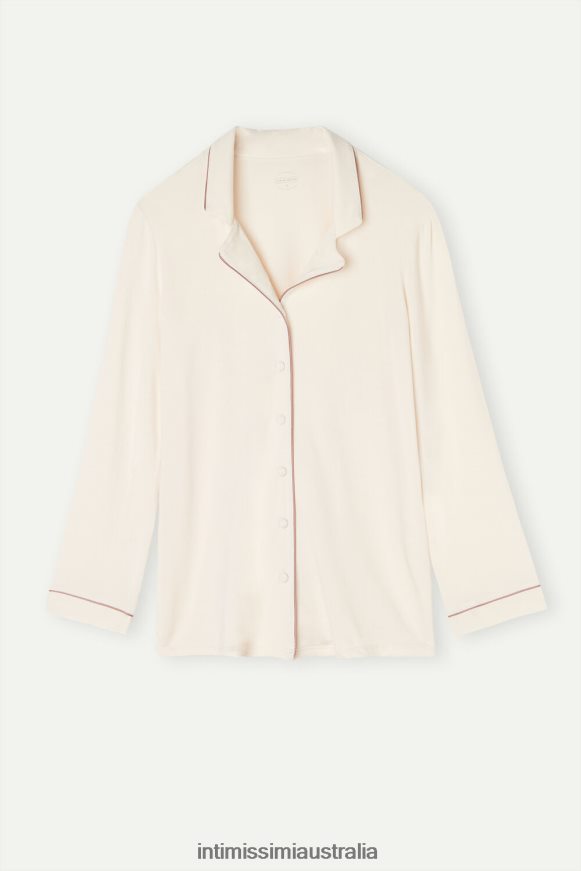 Intimissimi Women 612I-Vanilla Ivory Apparel 0RJT481615 Long-Sleeve Micromodal Jacket