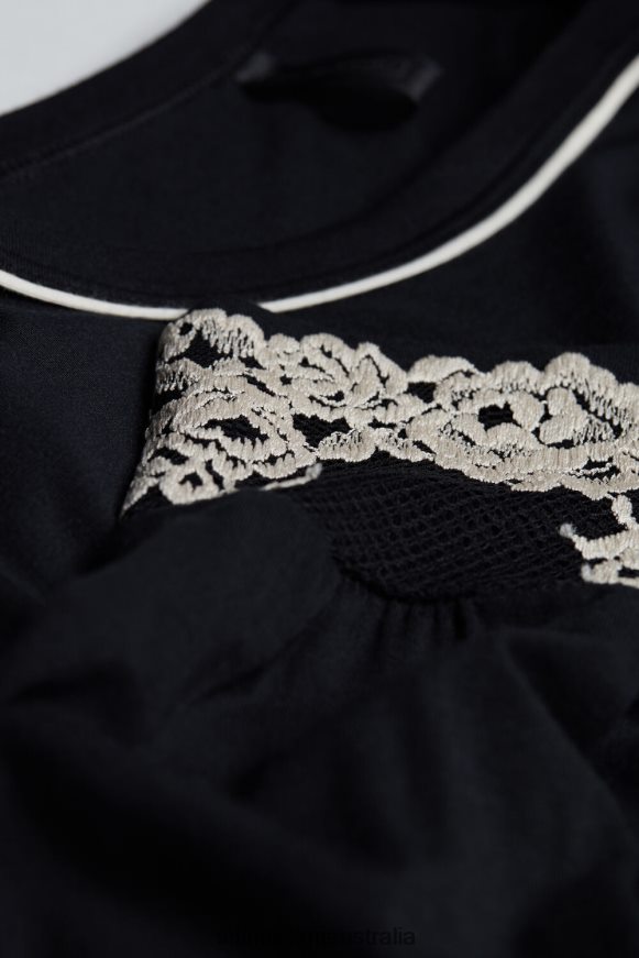 Intimissimi Women 9887-Black/Ivory Apparel 0RJT481656 Pretty Flowers Modal Top