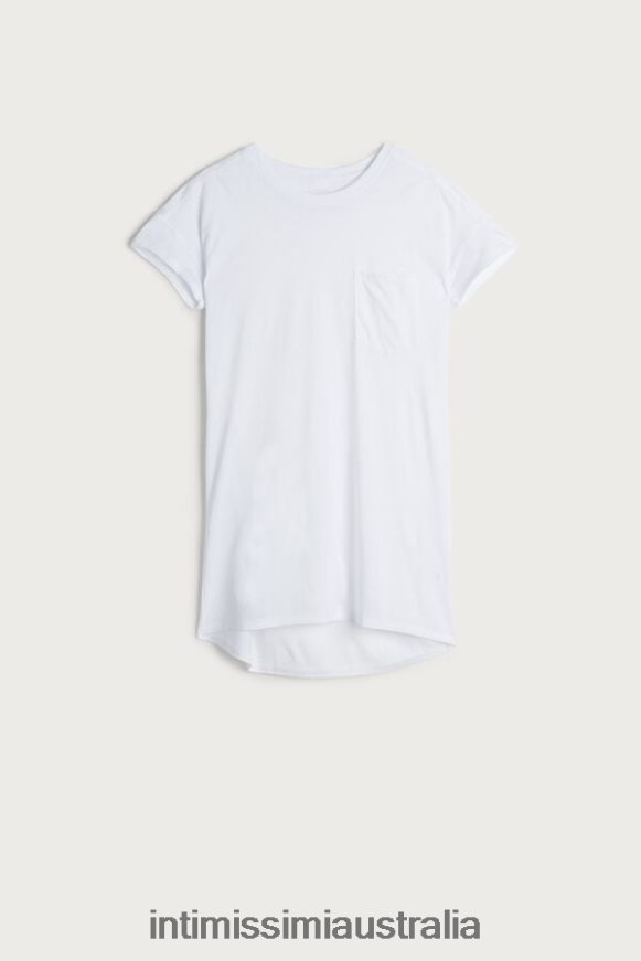 Intimissimi Women 001-White Apparel 0RJT481662 Ultrafresh Supima Cotton Nightdress