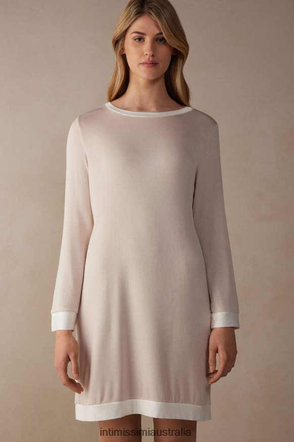 Intimissimi Women 227J-Silk Pink/Powder White Apparel 0RJT481573 Simple Elegance Nightdress