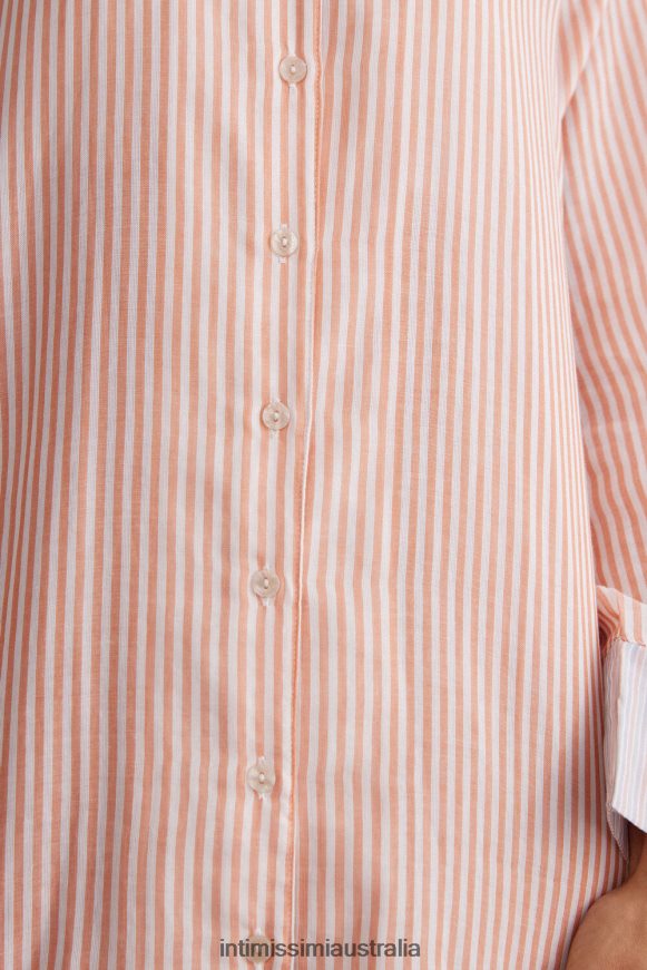 Intimissimi Women 350J-Rust Stripes Apparel 0RJT481493 Neverending Summer Button-Up Nightdress
