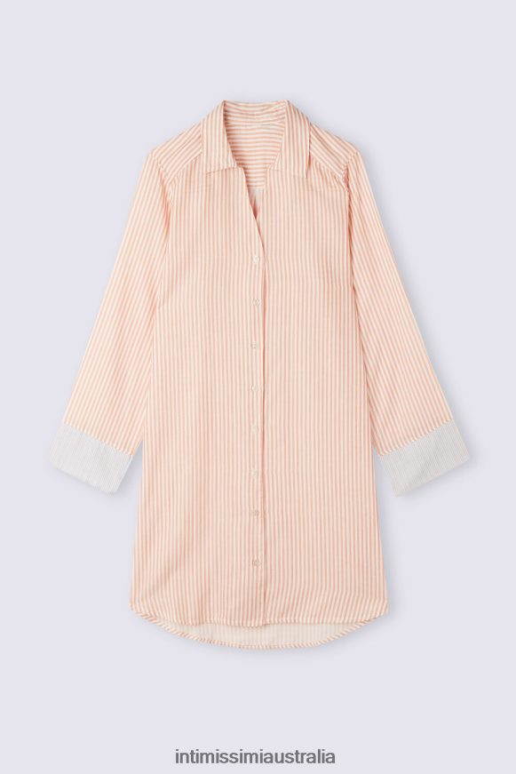 Intimissimi Women 350J-Rust Stripes Apparel 0RJT481493 Neverending Summer Button-Up Nightdress