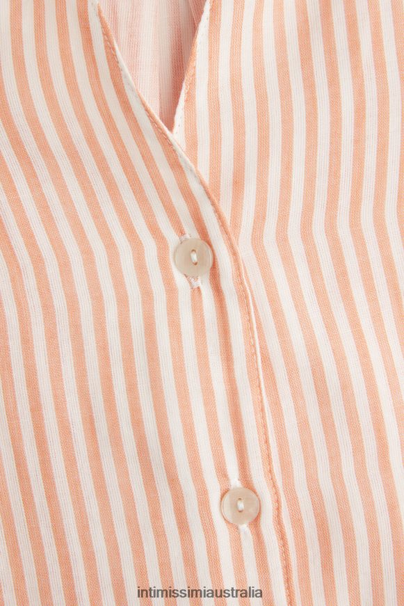 Intimissimi Women 350J-Rust Stripes Apparel 0RJT481493 Neverending Summer Button-Up Nightdress