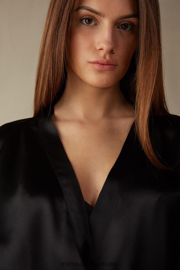 Intimissimi Women 019-Black Apparel 0RJT481679 Silk Kimono