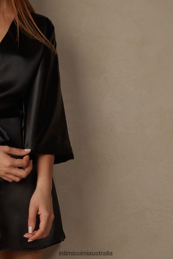 Intimissimi Women 019-Black Apparel 0RJT481679 Silk Kimono