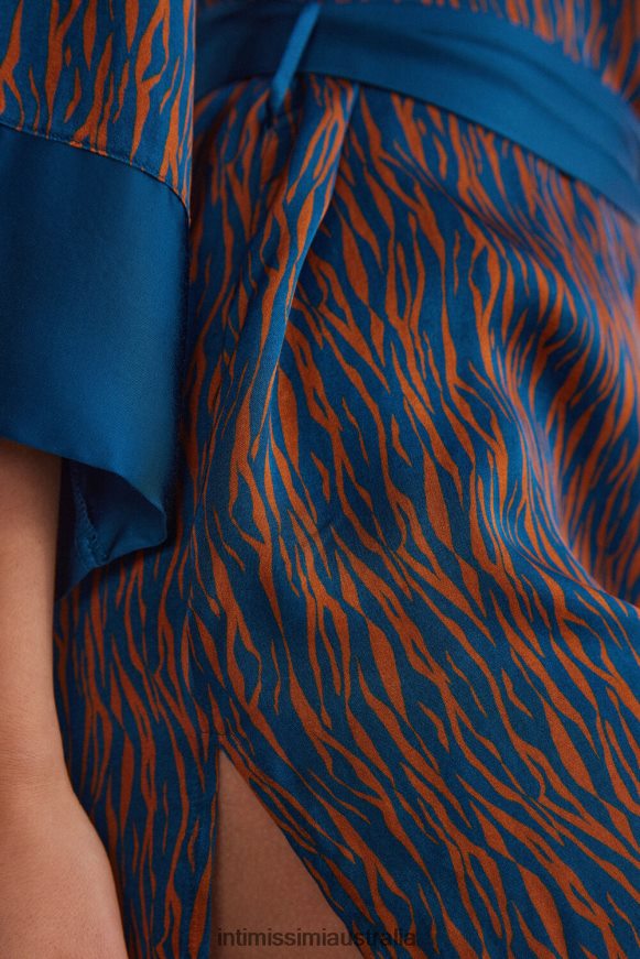 Intimissimi Women 351J-St.Go Animalier Lightcinn/Blue Apparel 0RJT481490 Go Animalier Viscose Satin Kimono