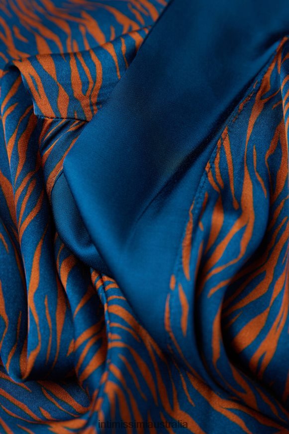 Intimissimi Women 351J-St.Go Animalier Lightcinn/Blue Apparel 0RJT481490 Go Animalier Viscose Satin Kimono