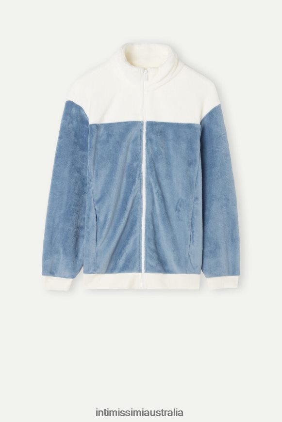 Intimissimi Women 5878-Bianco Apparel 0RJT481597 Colour Block Fleece Bomber