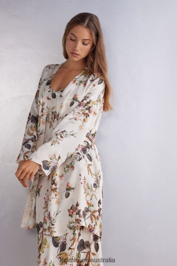 Intimissimi Women 999I-St.Autumn Botanics Apparel 0RJT481506 Autumn Botanics Viscose Satin Kimono