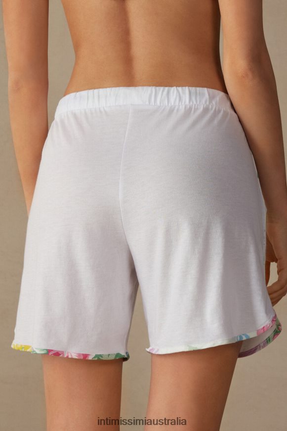 Intimissimi Women 001-White Apparel 0RJT481633 Summer Garden Ultrafresh Supima Cotton Shorts