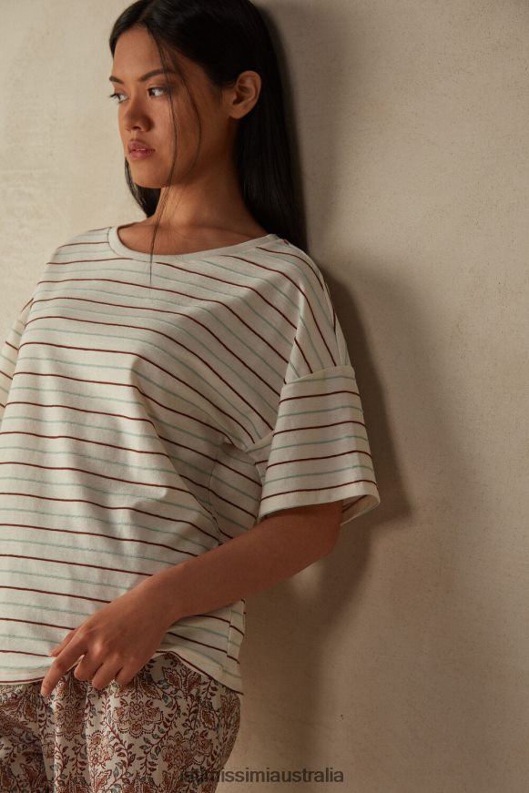 Intimissimi Women 004J-Riga Spices Garden Apparel 0RJT481627 Spices Garden Short-Sleeved Cotton Top