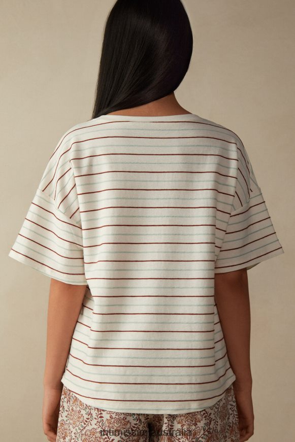 Intimissimi Women 004J-Riga Spices Garden Apparel 0RJT481627 Spices Garden Short-Sleeved Cotton Top