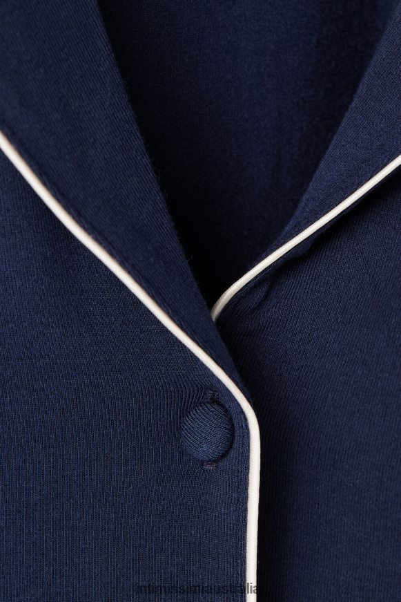 Intimissimi Women 1467-Intense Blue Apparel 0RJT481534 Short-Sleeved Button-Down Modal Top