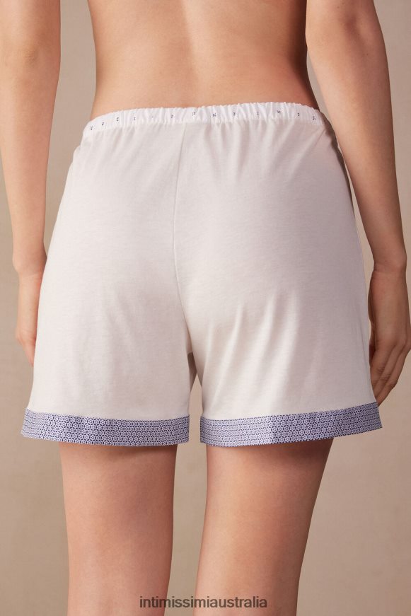 Intimissimi Women 2127-Powder White Apparel 0RJT481510 Santorini View Ultrafresh Supima Cotton Shorts