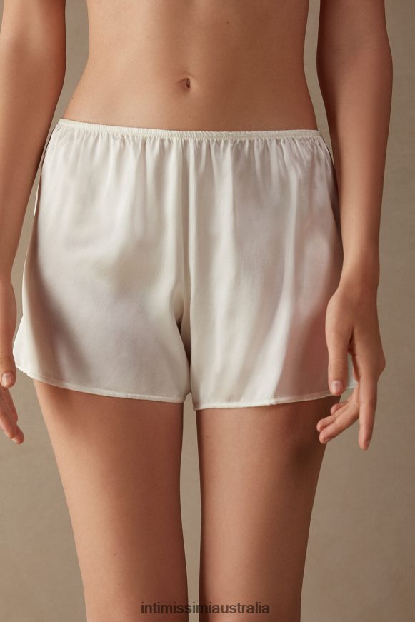 Intimissimi Women 2127-Powder White Apparel 0RJT481674 Smooth Silk-Satin Shorts