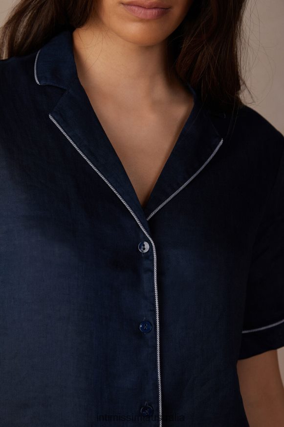 Intimissimi Women 243J-Sailor Blue Apparel 0RJT481531 Yacht Night Short-Sleeved Shirt