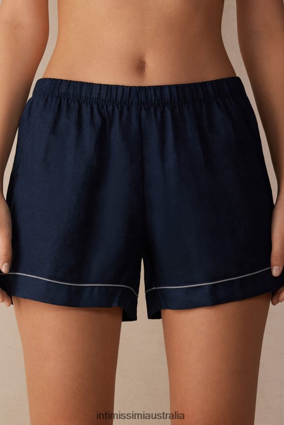 Intimissimi Women 243J-Sailor Blue Apparel 0RJT481533 Yacht Night Linen Shorts