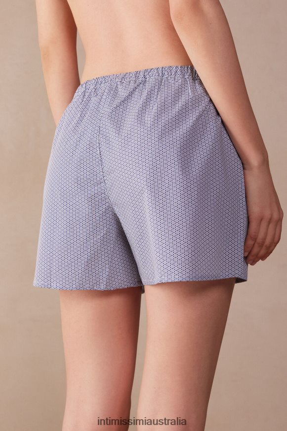 Intimissimi Women 246J-Santorini Print Blue Apparel 0RJT481508 Santorini View Cotton Shorts