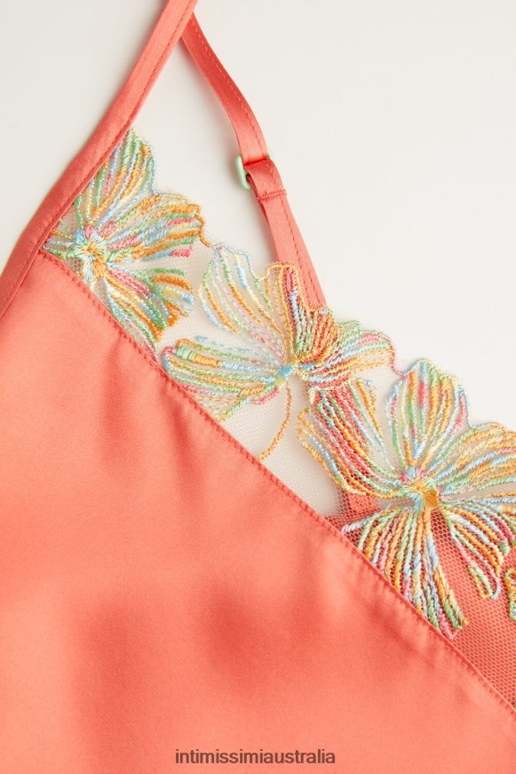 Intimissimi Women 249J-Coral Red Apparel 0RJT481281 Candy Colors Silk Top