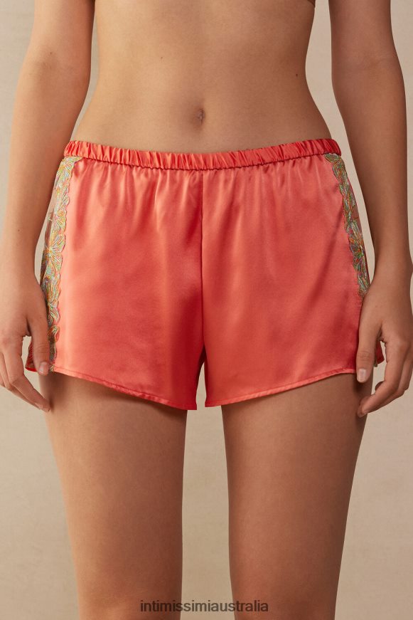 Intimissimi Women 249J-Coral Red Apparel 0RJT481519 Candy Colors Silk Shorts