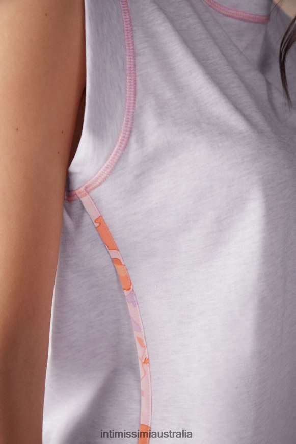 Intimissimi Women 3059-Bianco Apparel 0RJT481516 Iris and Apricot Ultrafresh Supima Cotton Vest Top